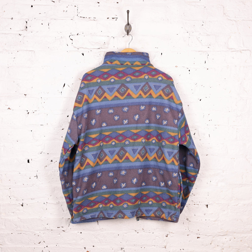 90s Pattern Full Zip Fleece - Purple - XL