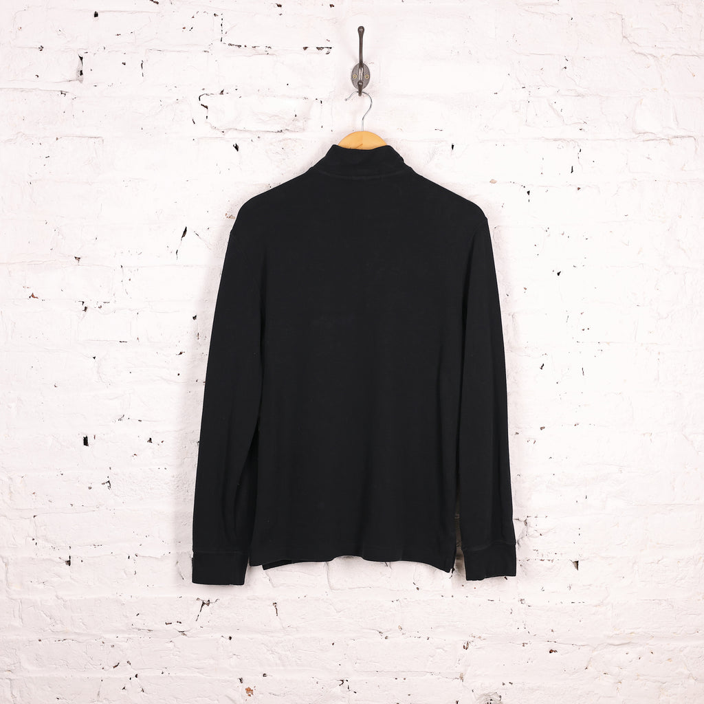 Ralph Lauren Estate Rib 1/4 Zip Sweatshirt - Black - S