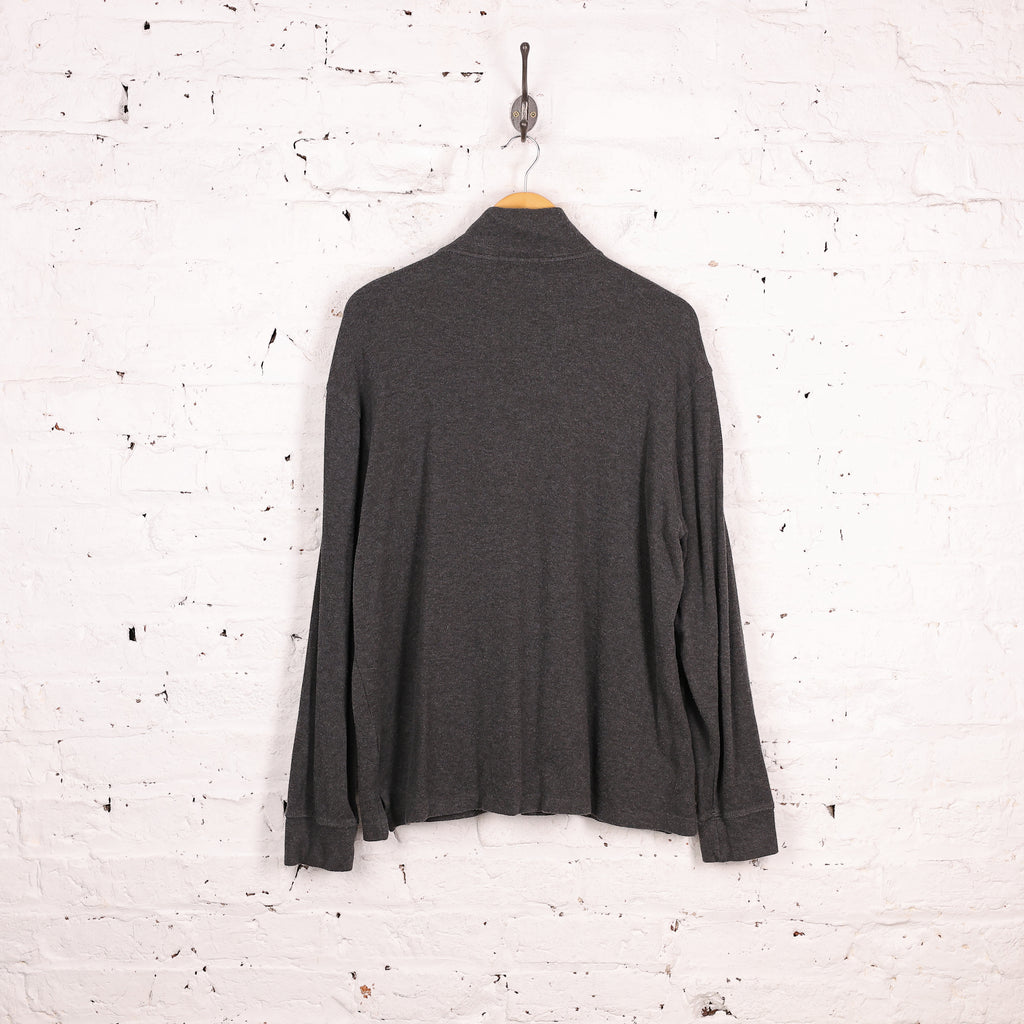 Ralph Lauren Estate Rib 1/4 Zip Sweatshirt - Grey - L
