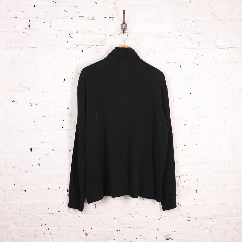 Ralph Lauren Estate Rib 1/4 Zip Sweatshirt  - Black - XL
