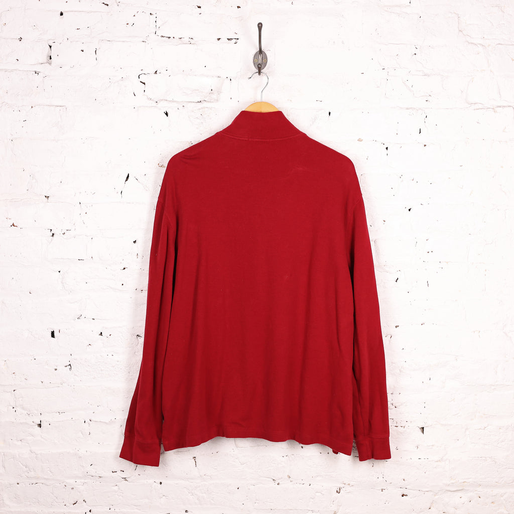 Ralph Lauren Estate Rib 1/4 Zip Sweatshirt - Red - XL