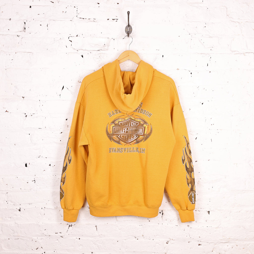Harley Davidson Full Zip Hoodie - Yellow - L