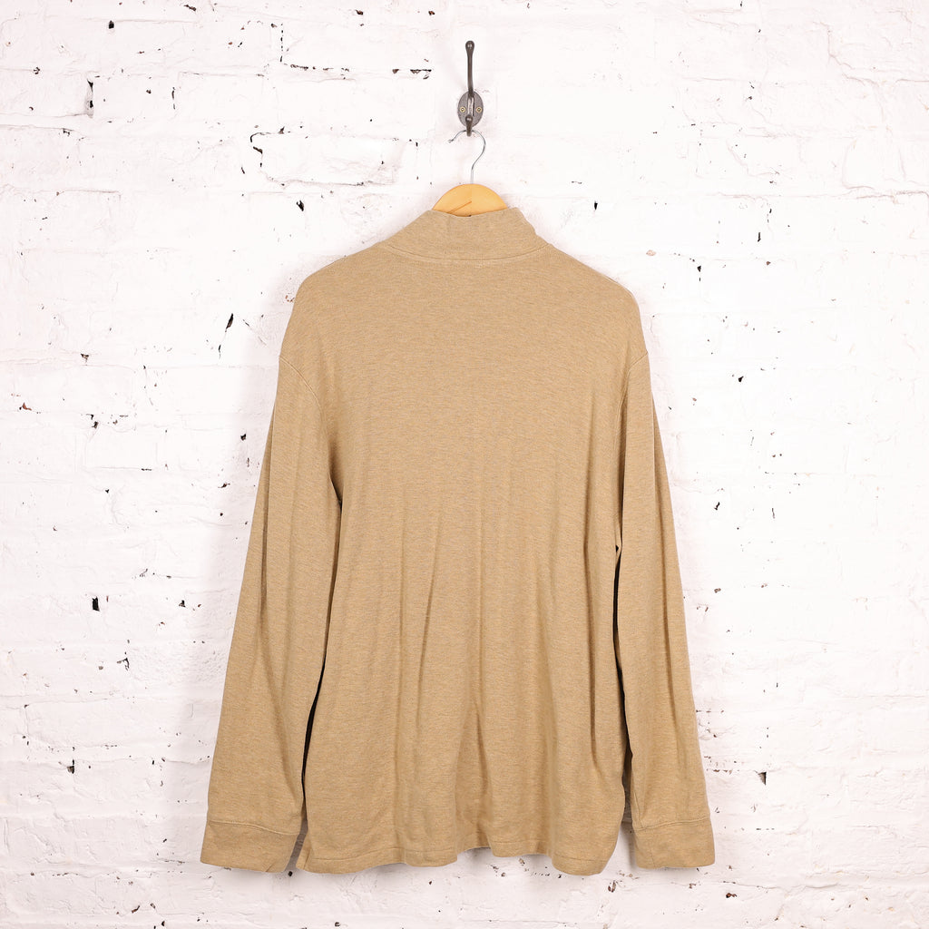 Ralph Lauren Estate Rib 1/4 Zip Sweatshirt - Beige - XL