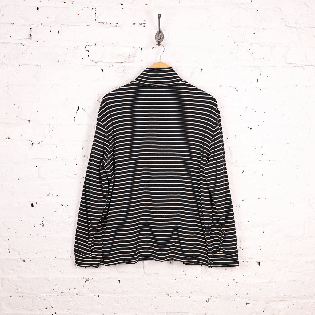 Ralph Lauren 1/4 Zip Striped Sweatshirt - Black - L