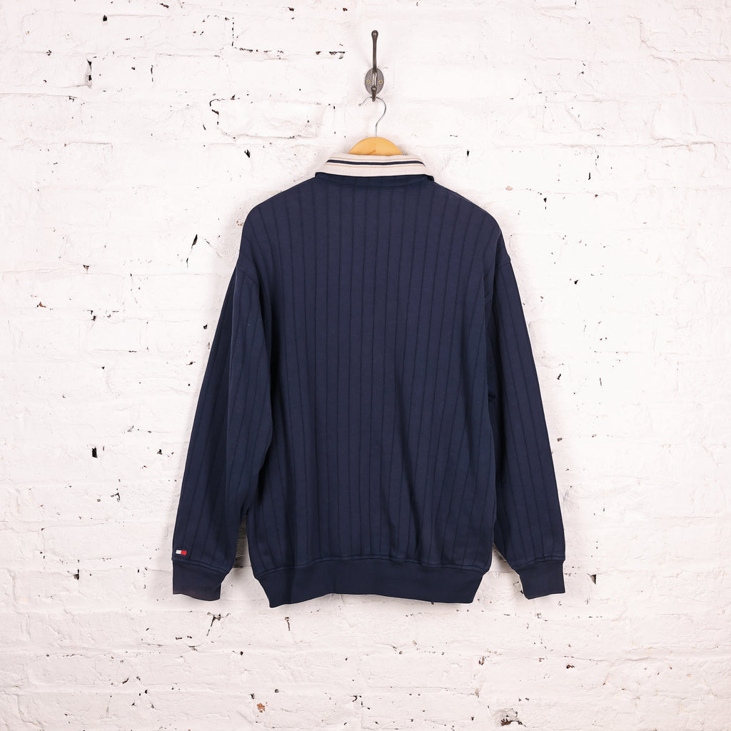 Tommy Hilfiger Golf Ribbed 1/4 Zip Sweatshirt - Blue - M