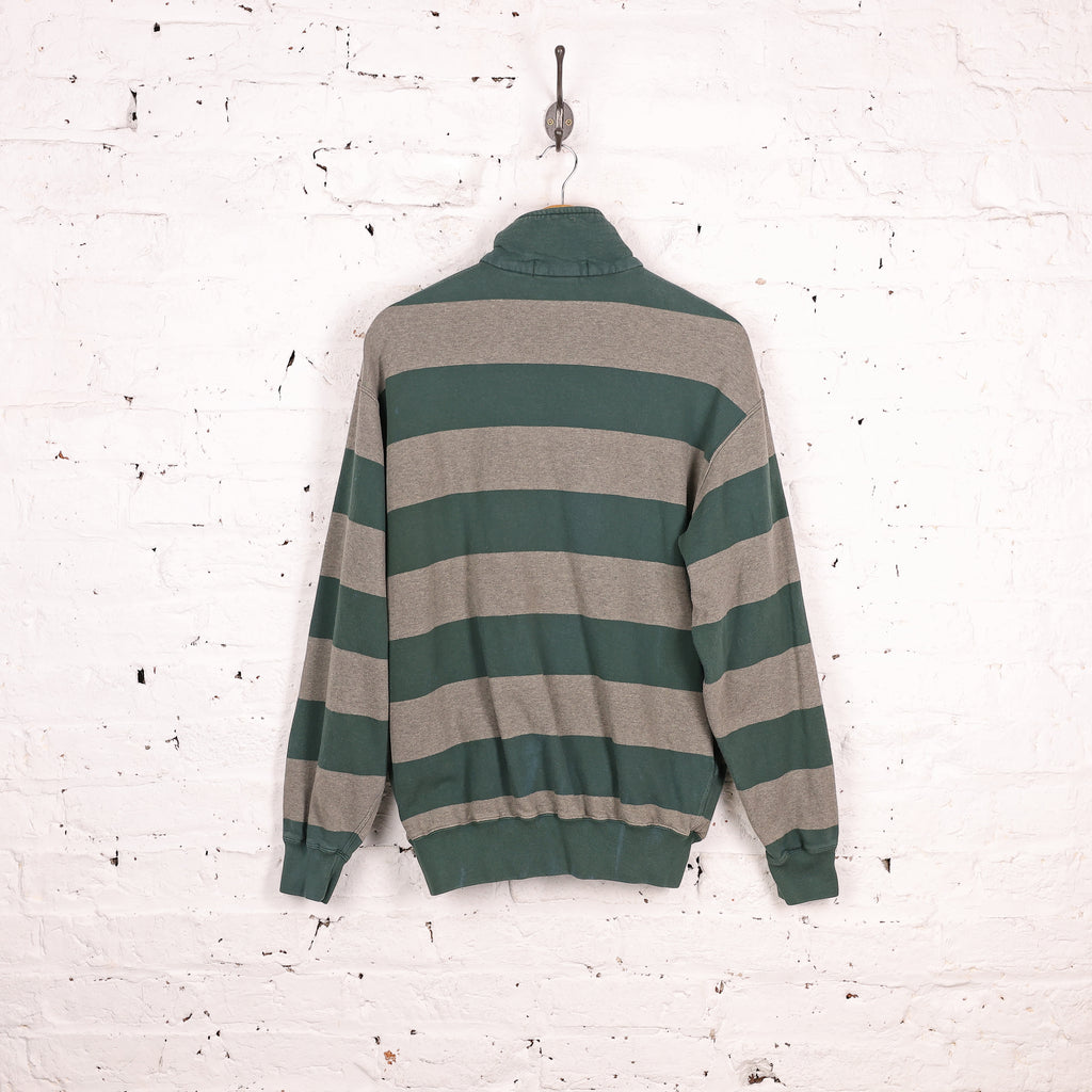Ralph Lauren Striped 1/4 Zip Sweatshirt - Green - M