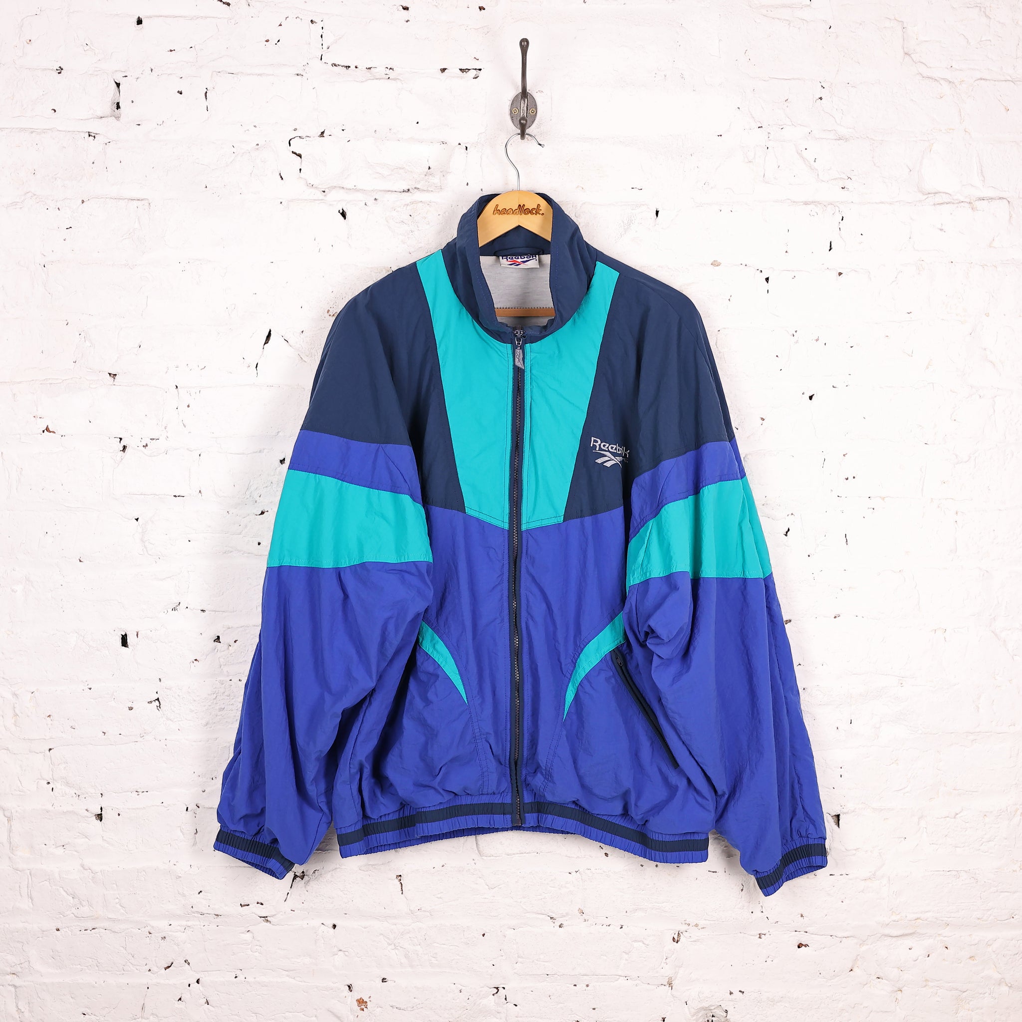 90s reebok Shell Tracksuit Top Jacket - Blue - XXL – Headlock