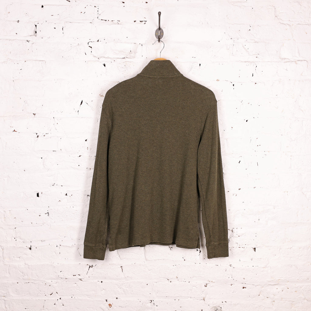 Ralph Lauren Estate Rib 1/4 Zip Sweatshirt - Green - M