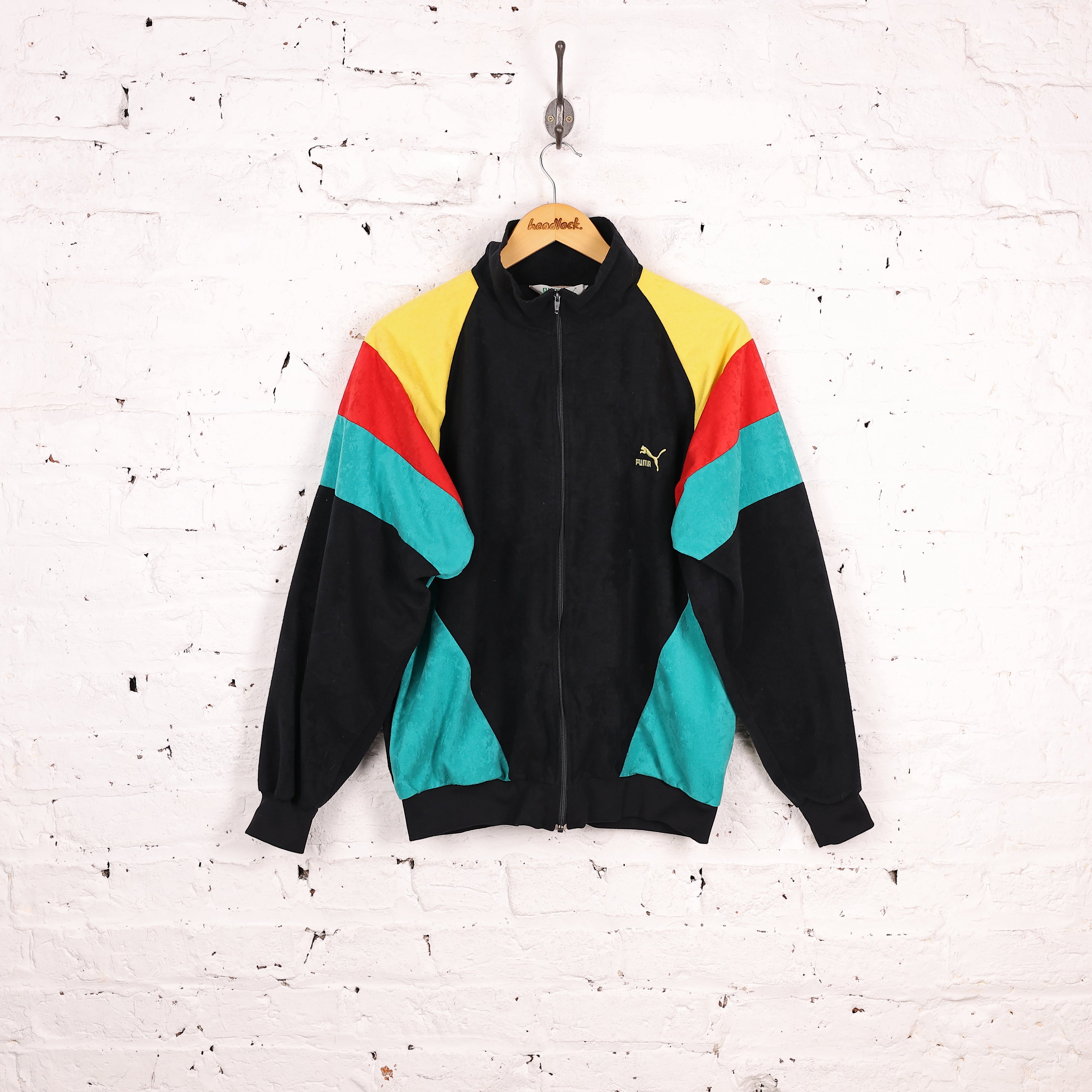 90s OLD PUMA track jacket ベロア 90s Puma Velour Tracksuit Top Jacket - Black - L – Headlock