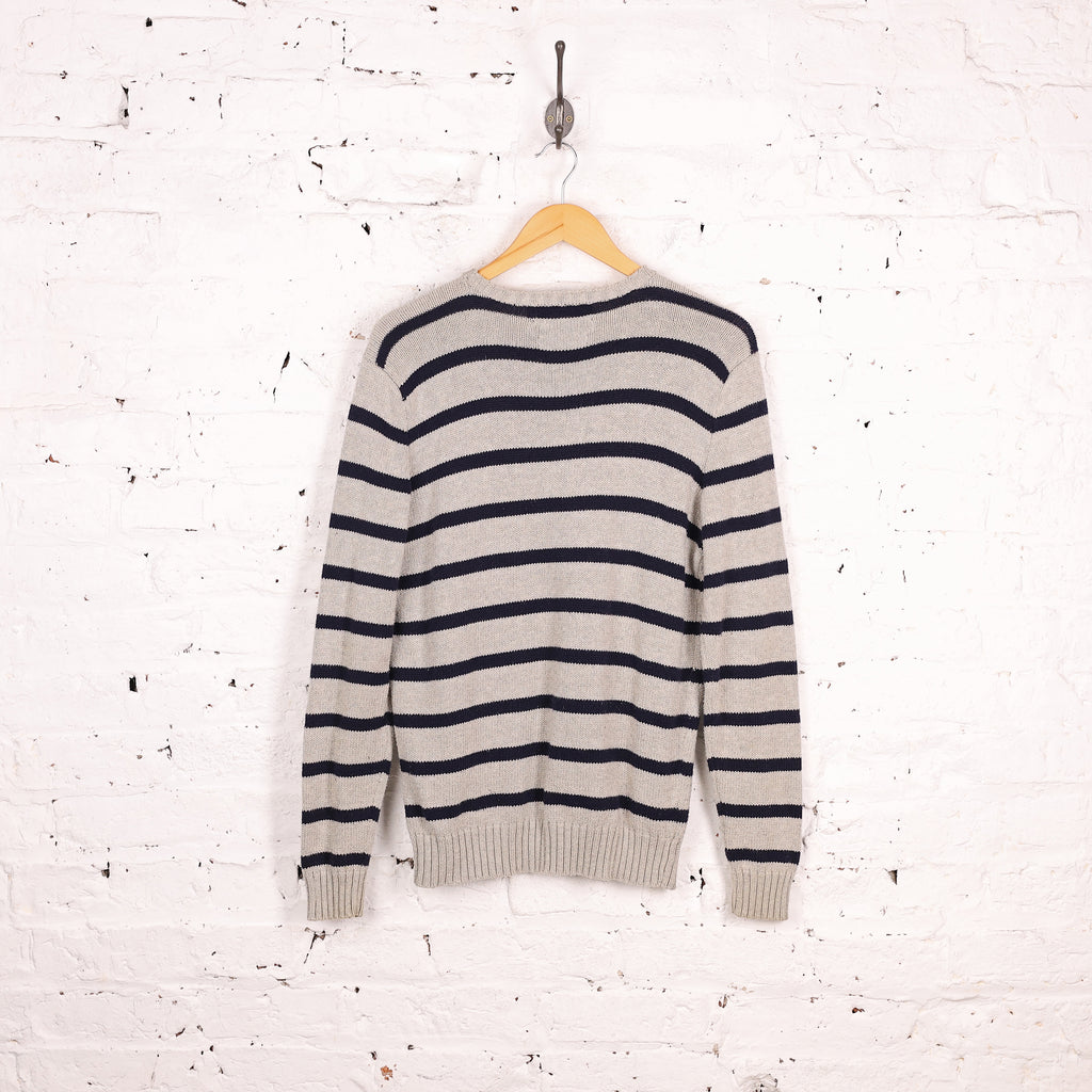 Ralph Lauren Striped Knut Jumper - Grey - S