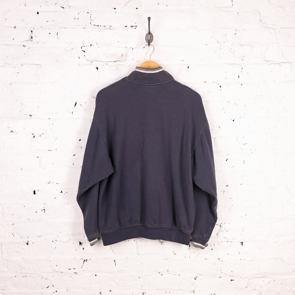 90s Adidas 1/4 Zip Sweatshirt - Blue - M