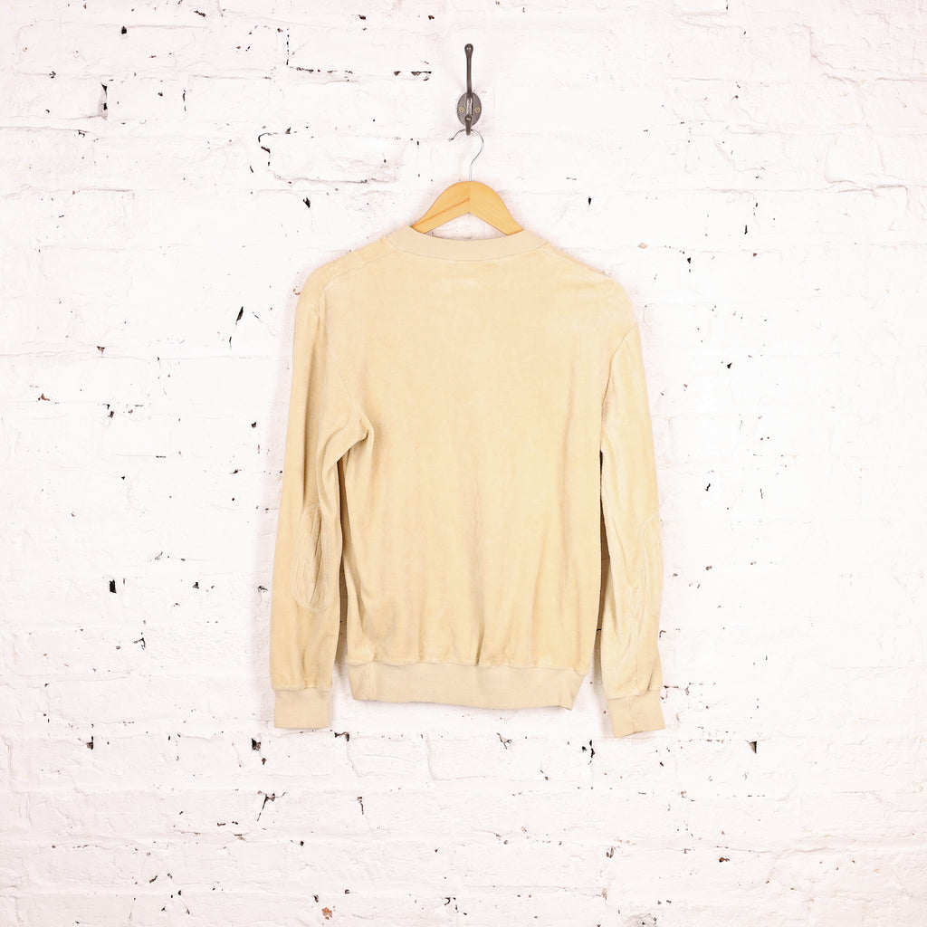 Adidas 80s Velour V Neck Sweatshirt - Beige - S