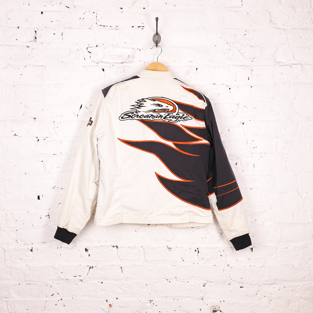 Women's Harley Davidson Racing Bomber Jacket - White - Women's L