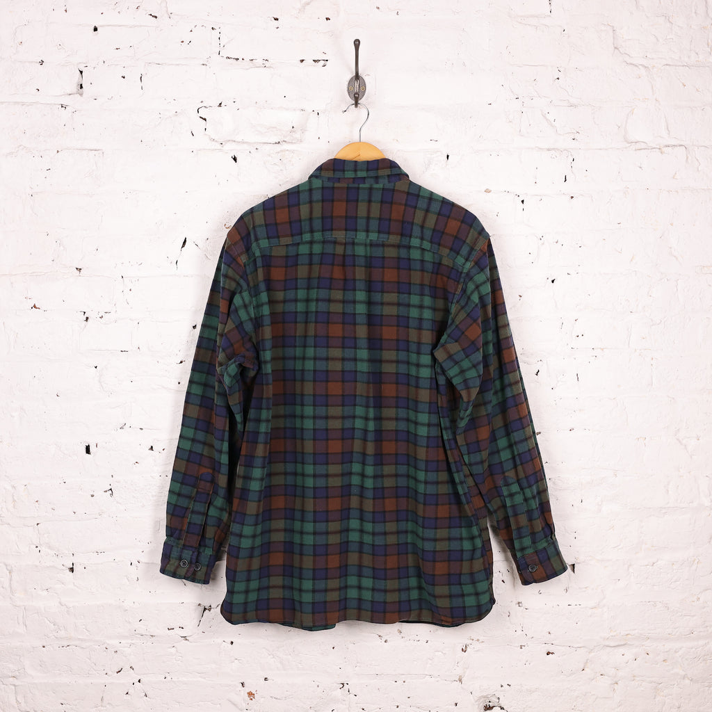 LL Bean Plaid Check Shirt - Green - L