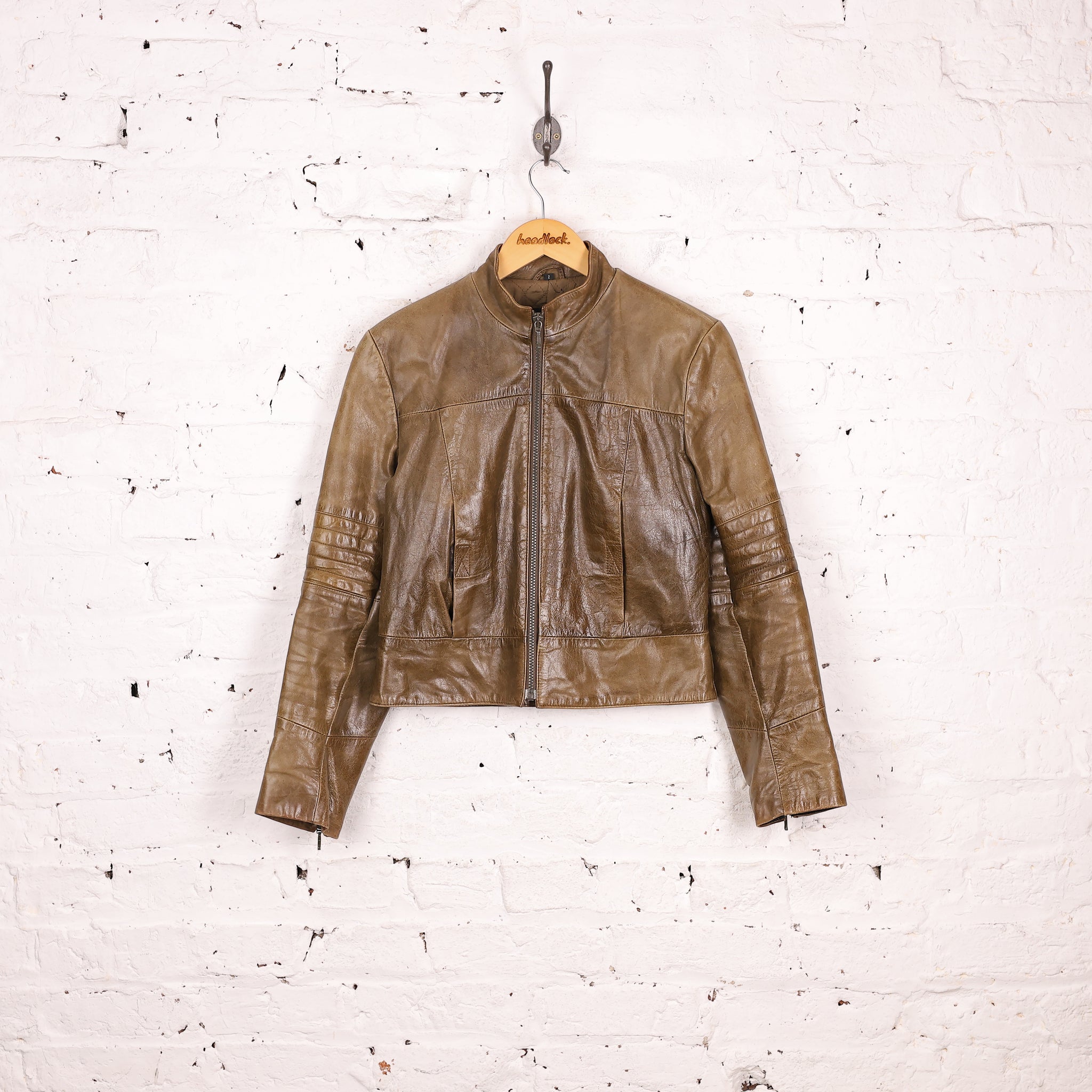 【00s】Archive Lamb LeatherJacket 平成Y2Kギャル Women's Y2K Real Leather Jacket - Green - Women's S – Headlock