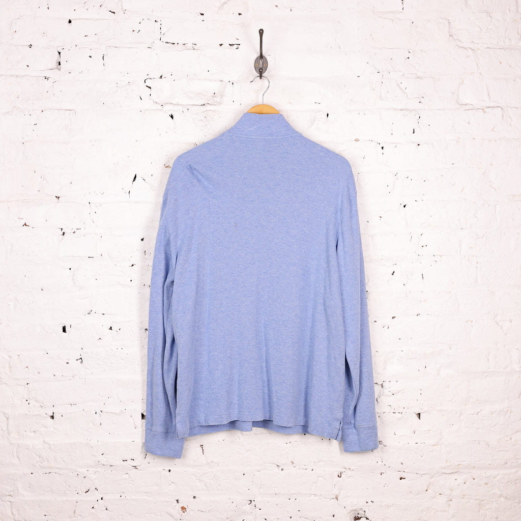 Ralph Lauren Estate Rib 1/4 Zip Sweatshirt - Blue - L