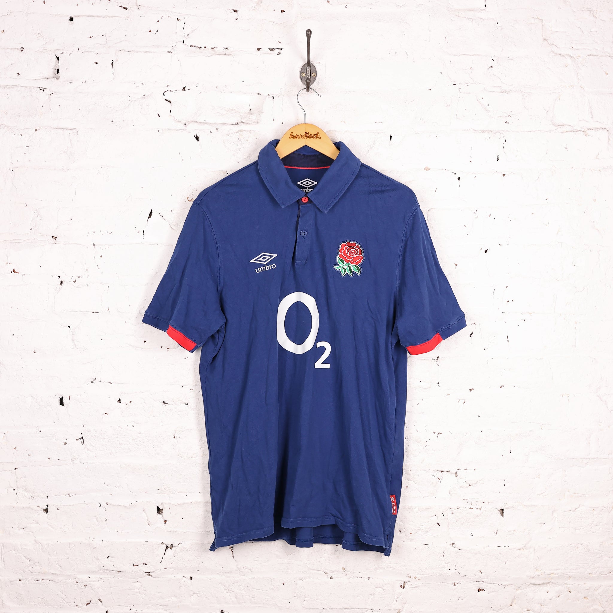 Umbro England Rugby Short Sleeve Polo Shirt Blue XL – Headlock