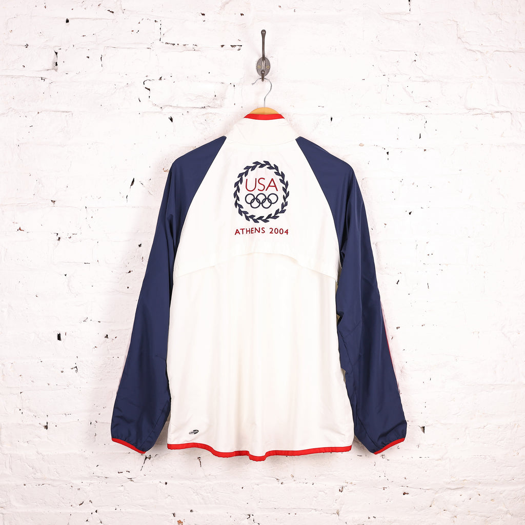 Athens 2004 Team USA Olympics Adidas Tracksuit Top Jacket - White - L