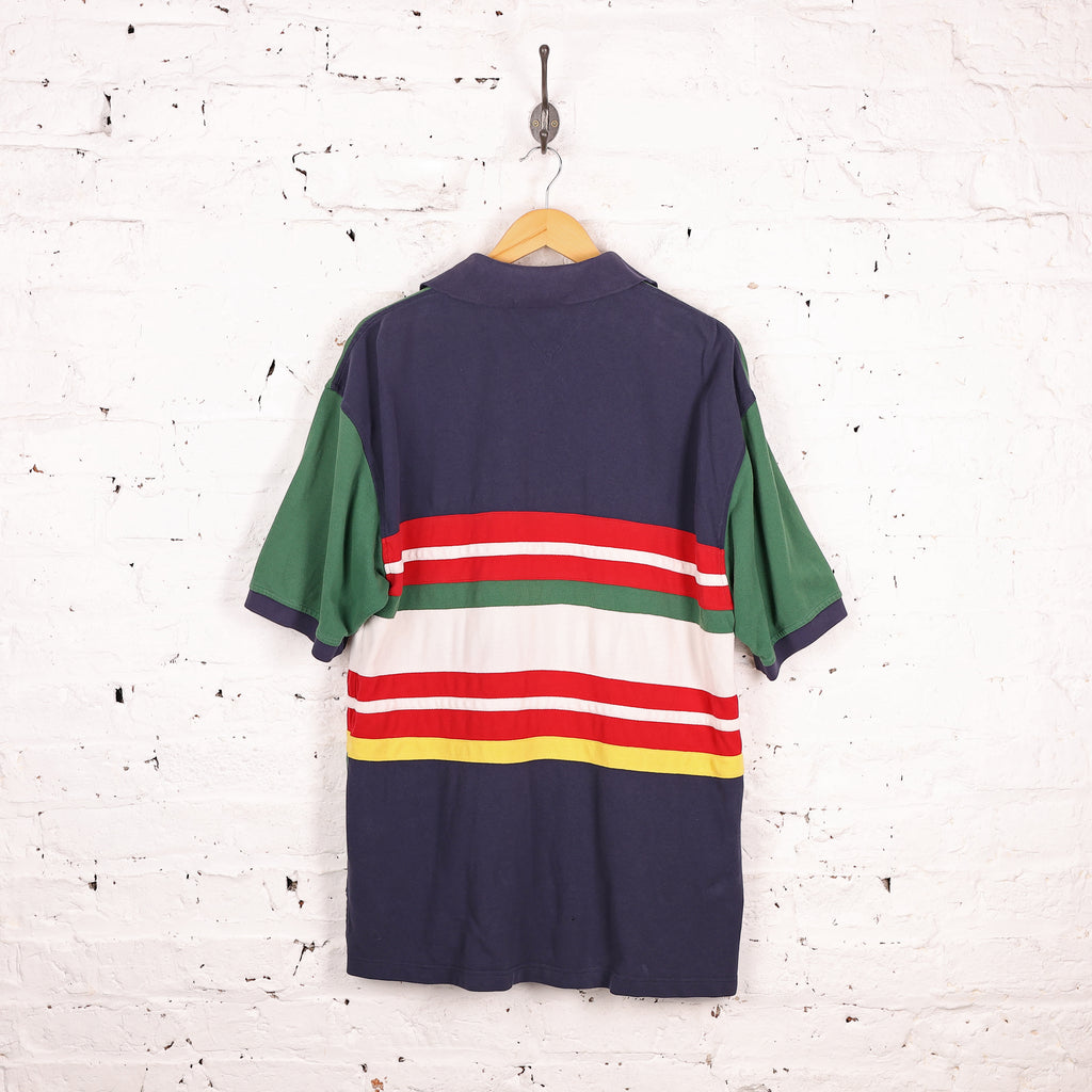 Tommy Hilfiger Striped Short Sleeve Polo Shirt - Green - XL