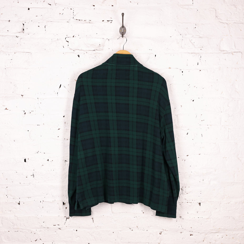 Ralph Lauren Estate Rib Check 1/4 Zip Sweatshirt - Green - XL