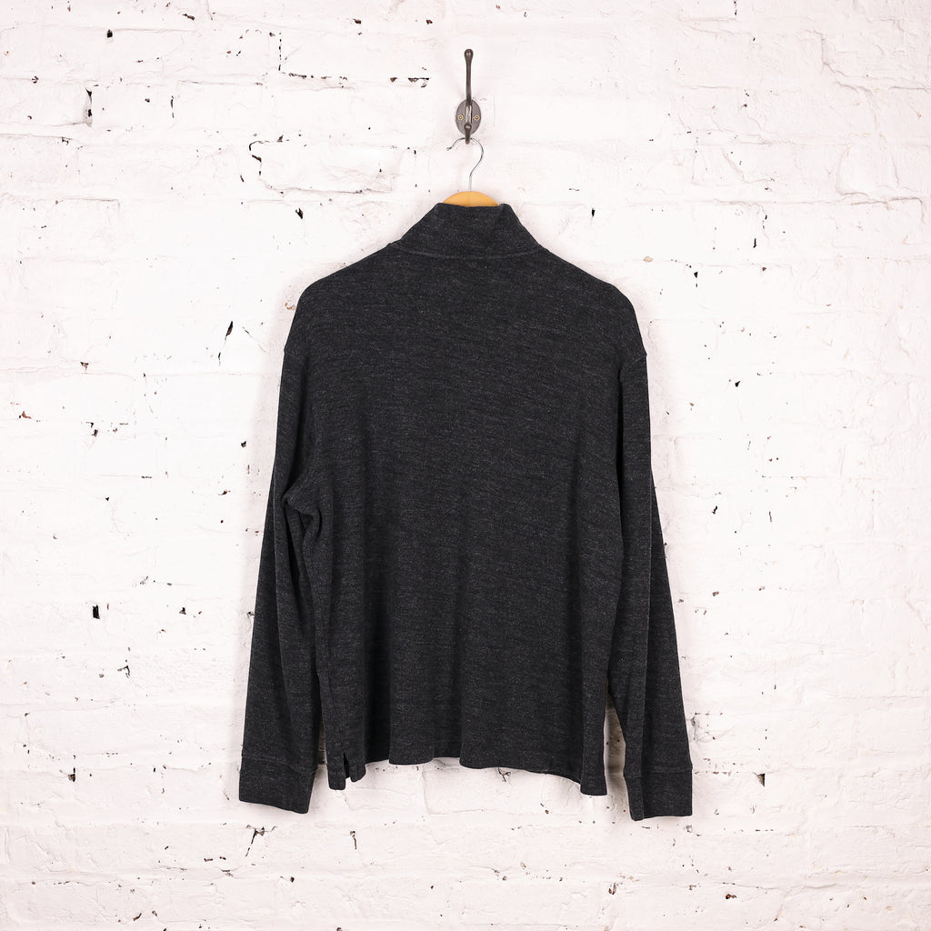 Ralph Lauren Estate Rib 1/4 Zip Sweatshirt - Grey - L