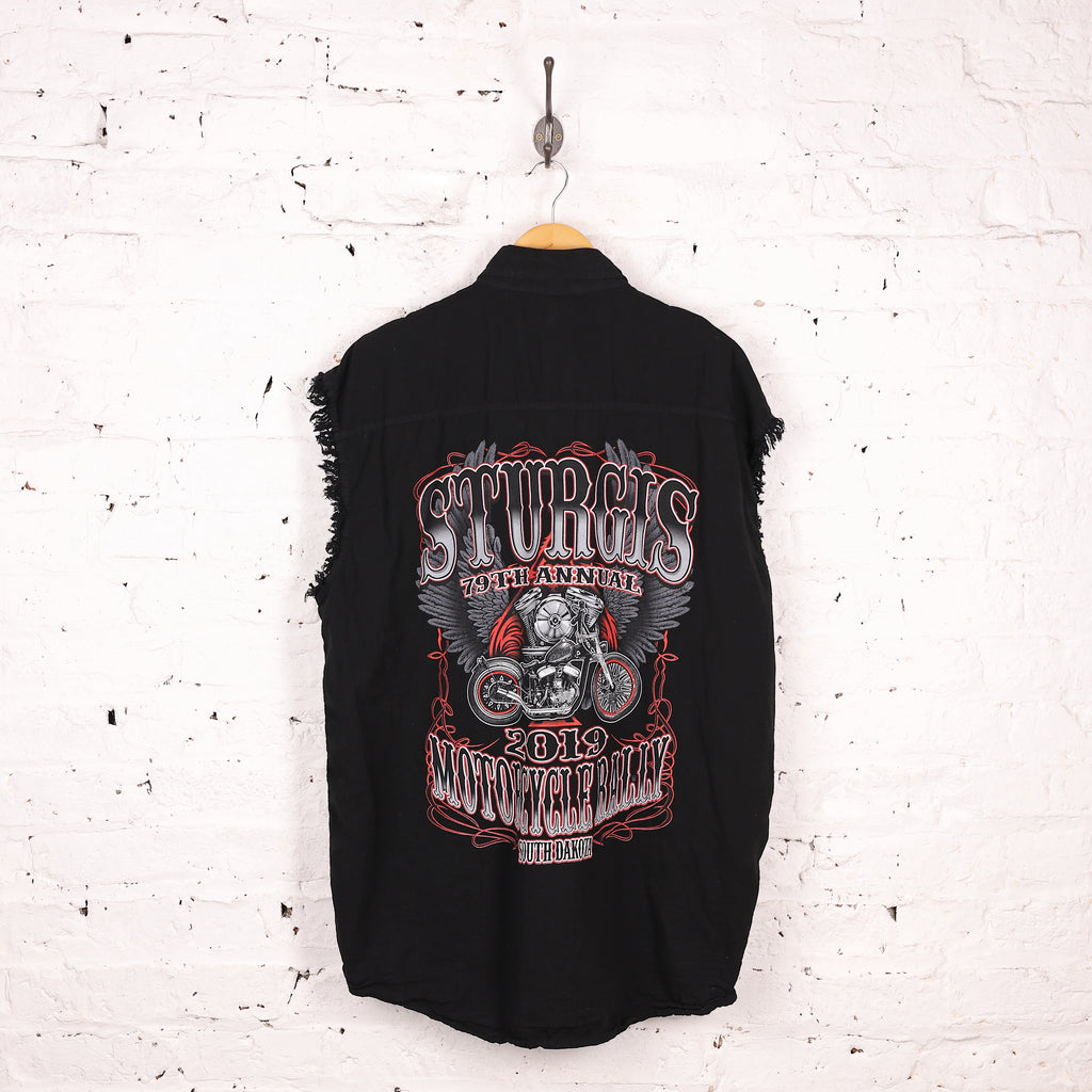 Sturgis South Dakota Motorcycle Rally Sleeveless Shirt - Black - XXL