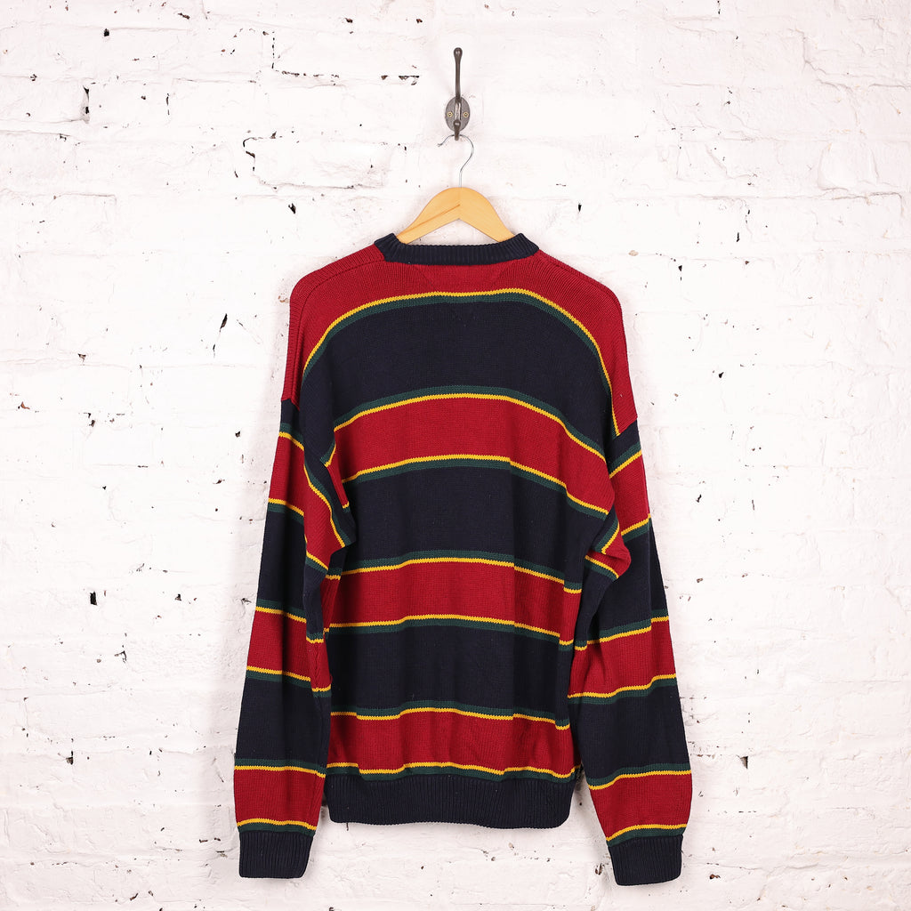 Tommy Hilfiger Cotton Striped Knit Jumper - Red - XL