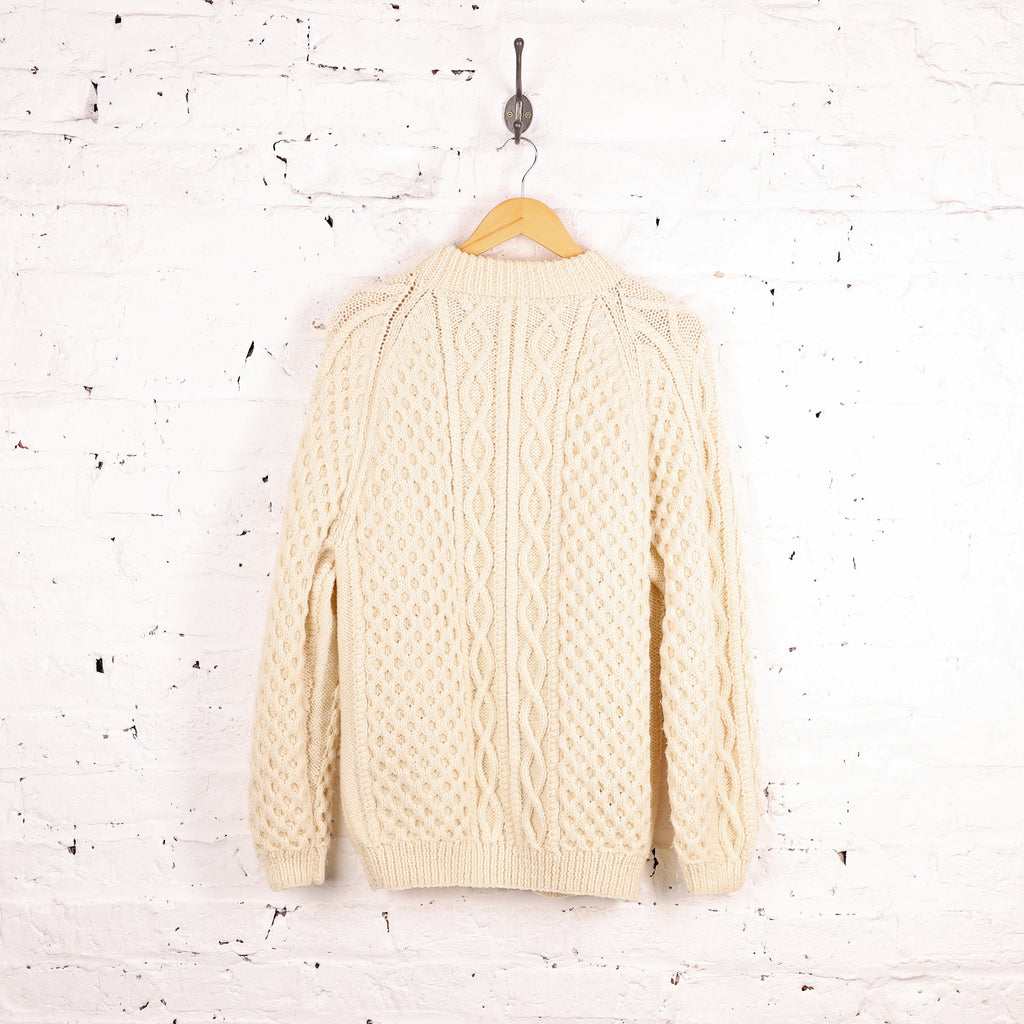 Women's Aran Knit Cardigan - Cream - Women's M