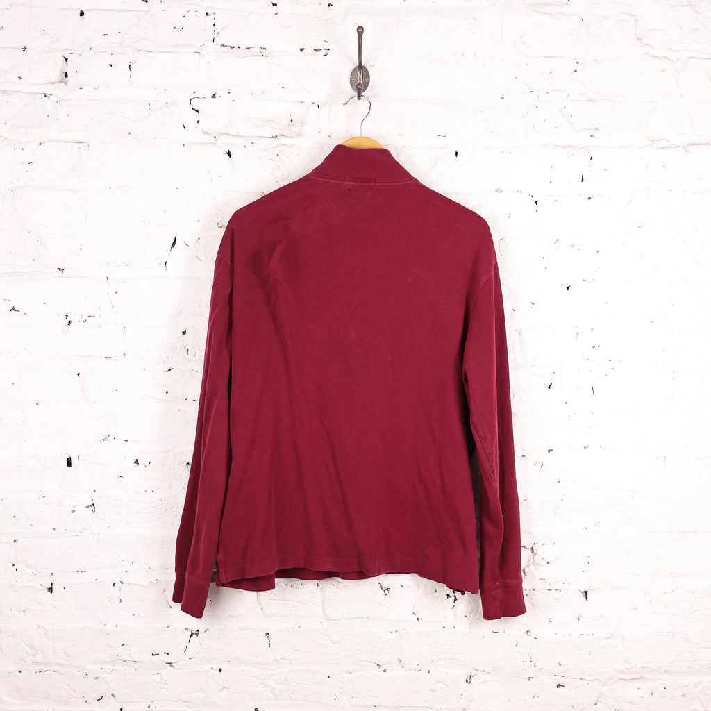 Ralph Lauren Estate Rib 1/4 Zip Sweatshirt - Maroon - L