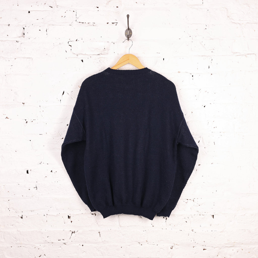 John Hunt Everest 1953 Pattern Knit Jumper - Blue - L