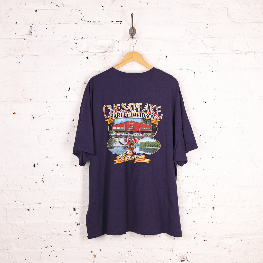 Harley Davidson Maryland Dealership T Shirt - Blue - XXXL
