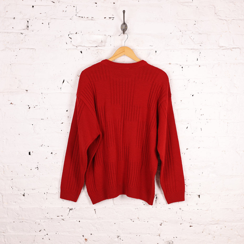 Lacoste Texture Knit Jumper - Red - XL