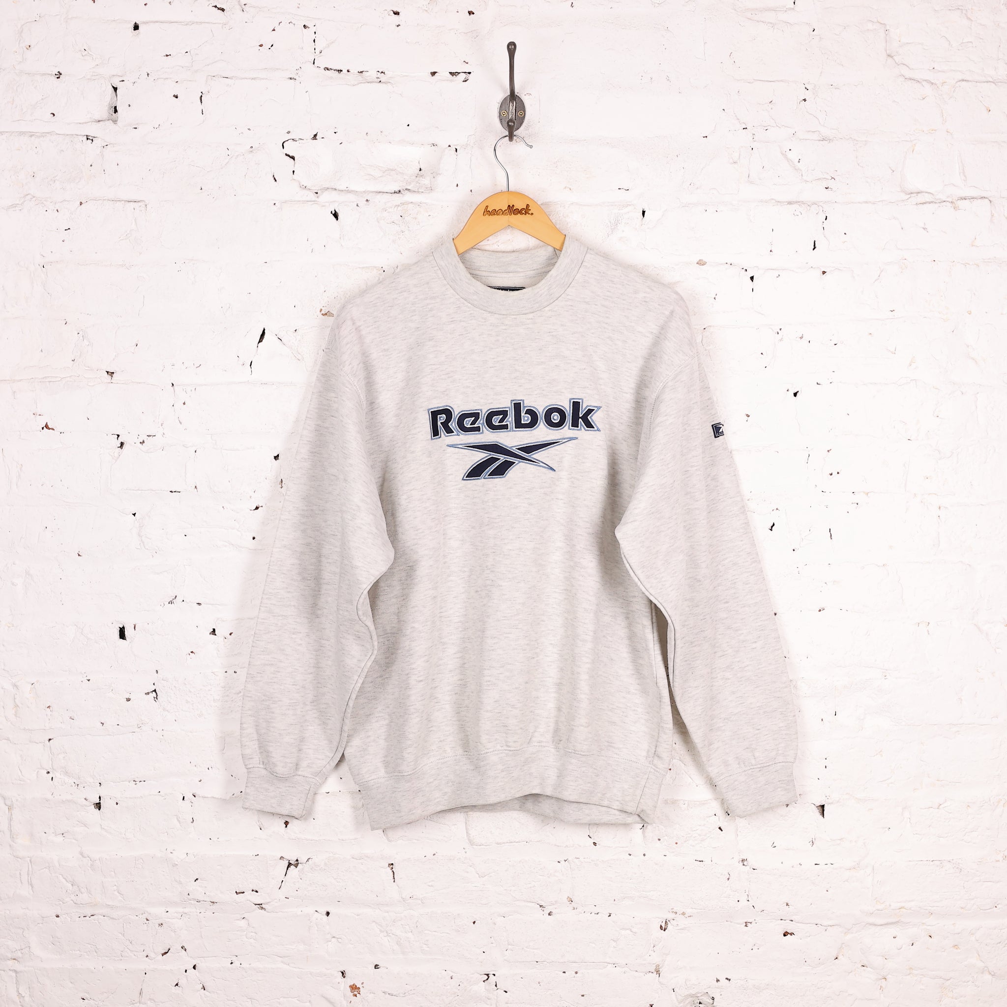 90s Spell Out Reebok Sweatshirt - Grey - S – Headlock