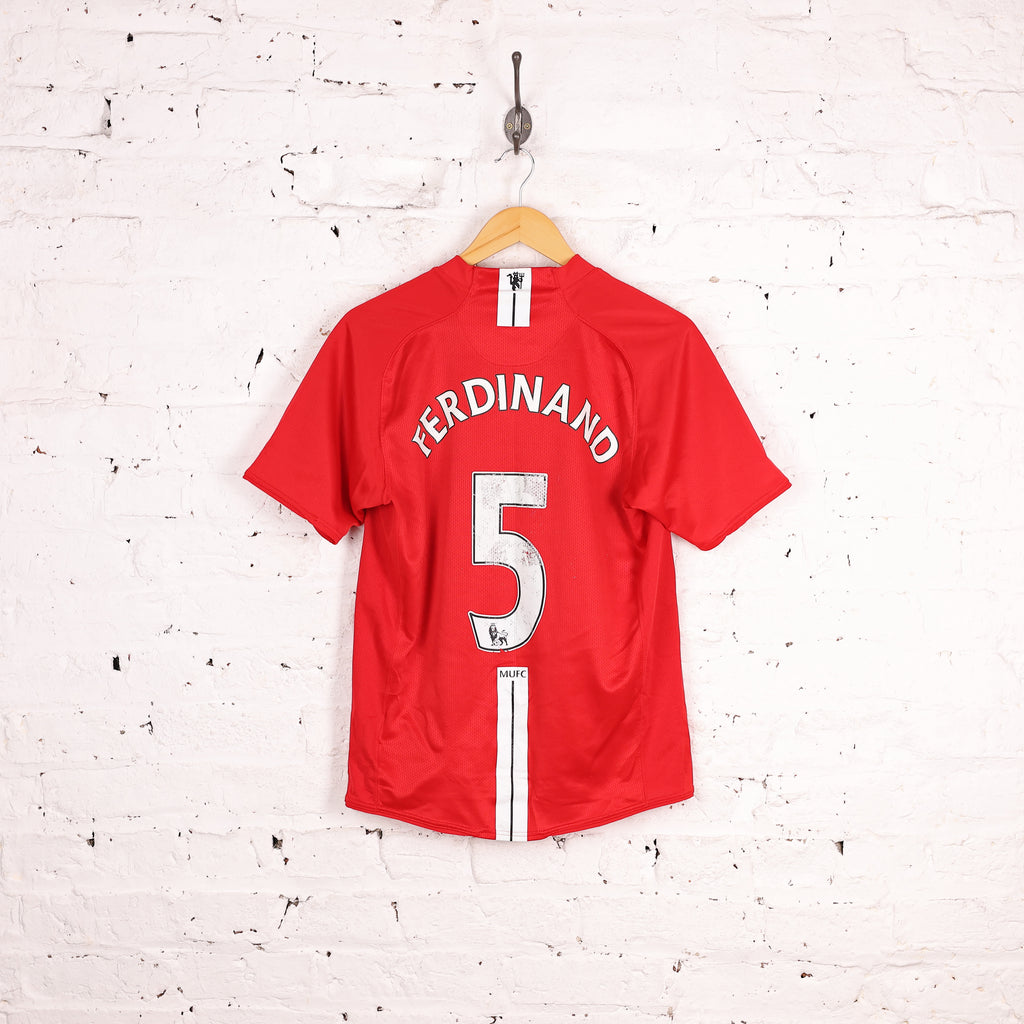 Manchester United 2007 Nike Ferdinand Home Football Shirt - Red - S