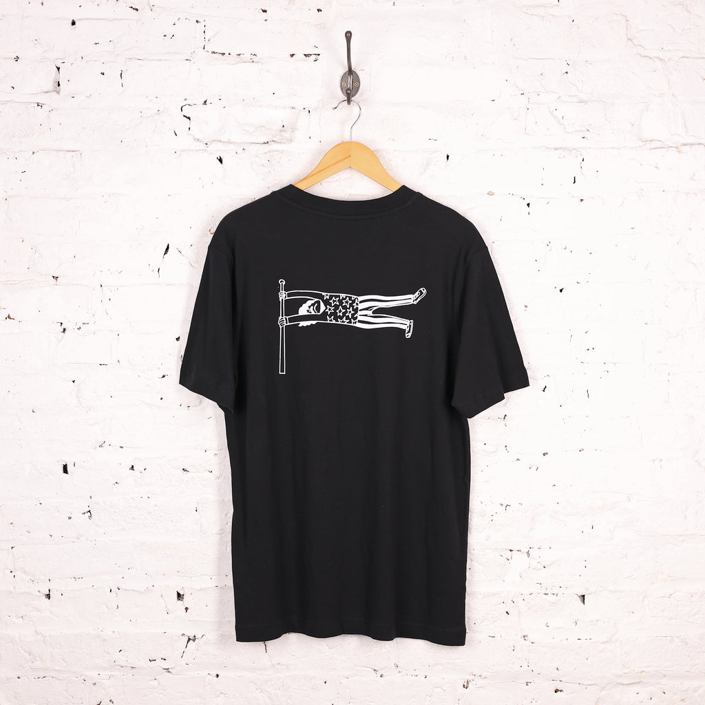 Headlock American Flag Man Organic Cotton T Shirt - Black - S