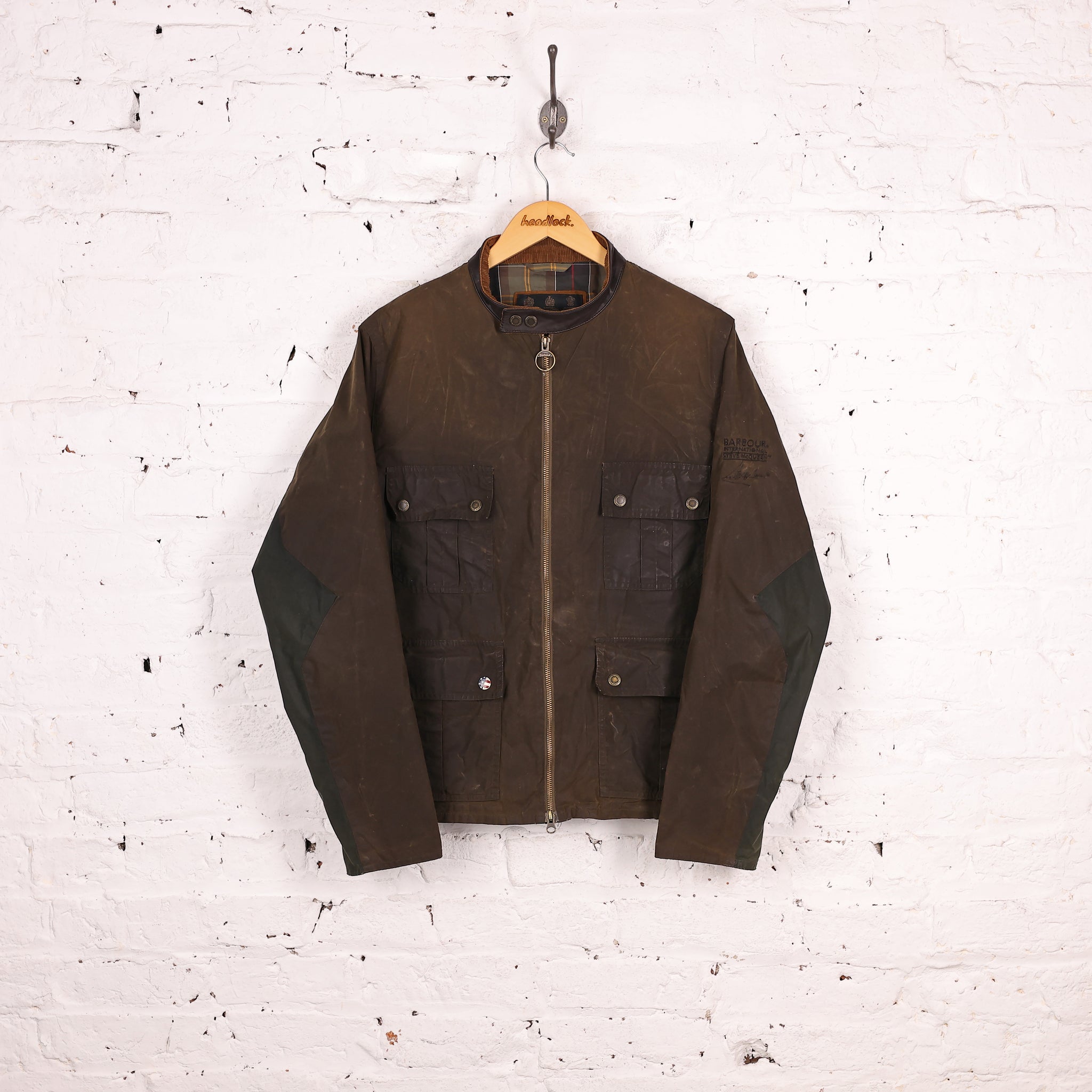 Barbour International Steve McQueen Chico Wax Jacket - Green - L