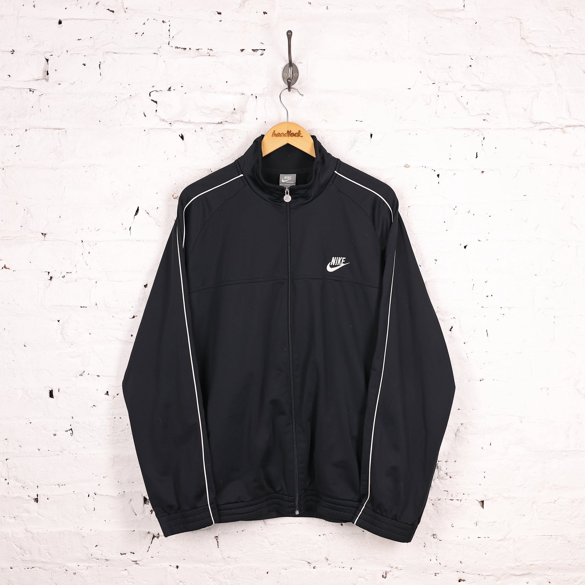 90s Nike Tracksuit Top Jacket - Black - XL – Headlock