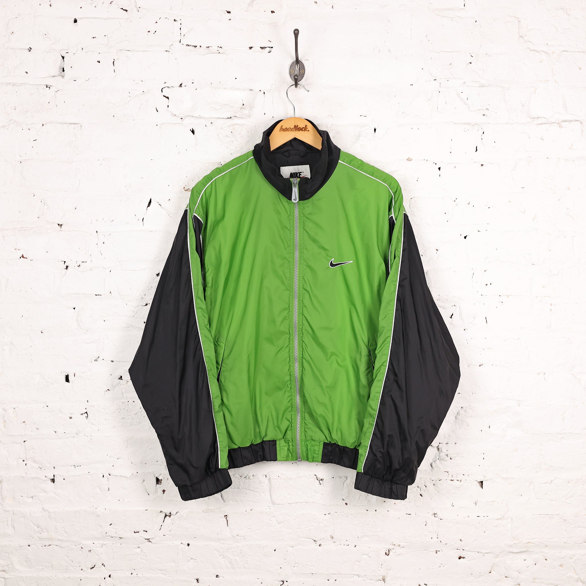 90s Nike Shell Tracksuit Top Jacket - Green - M – Headlock