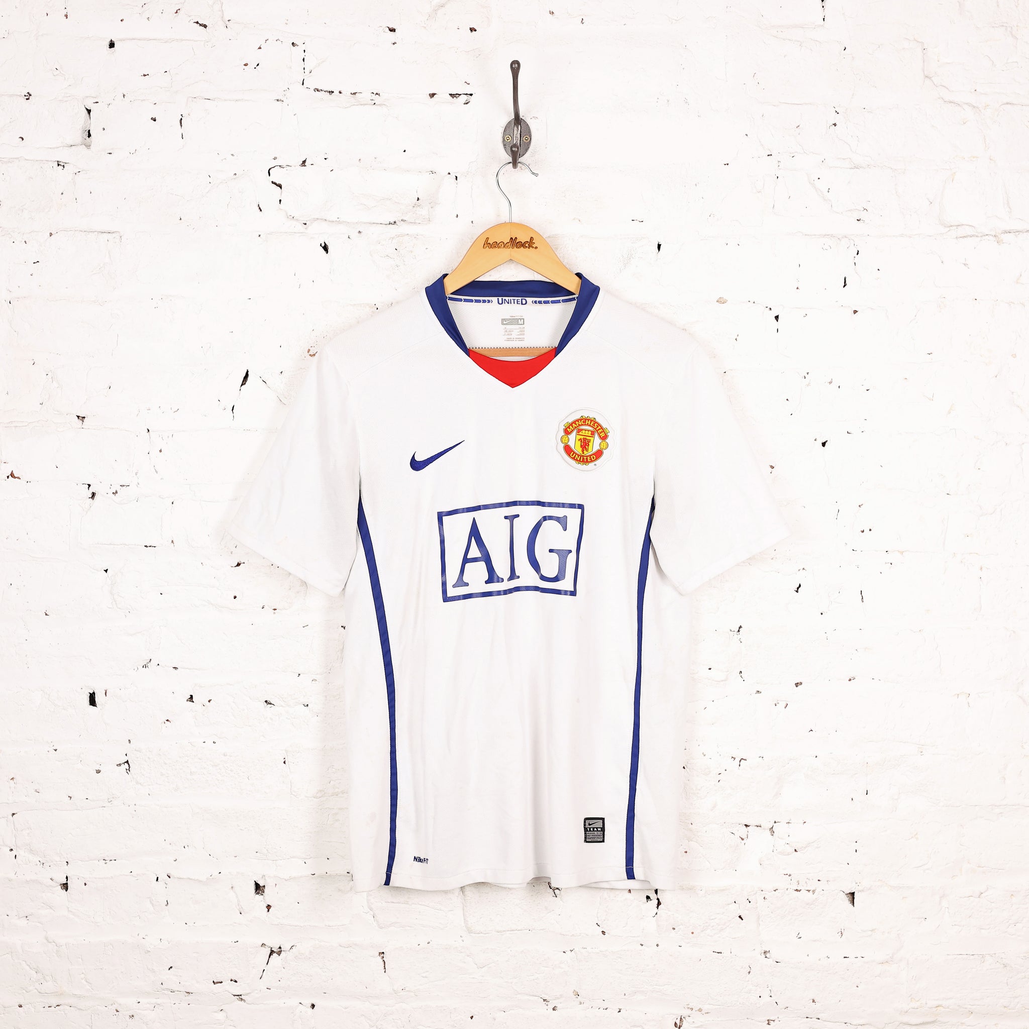 Nike Manchester United FC 2008 Away Football Shirt - White - M