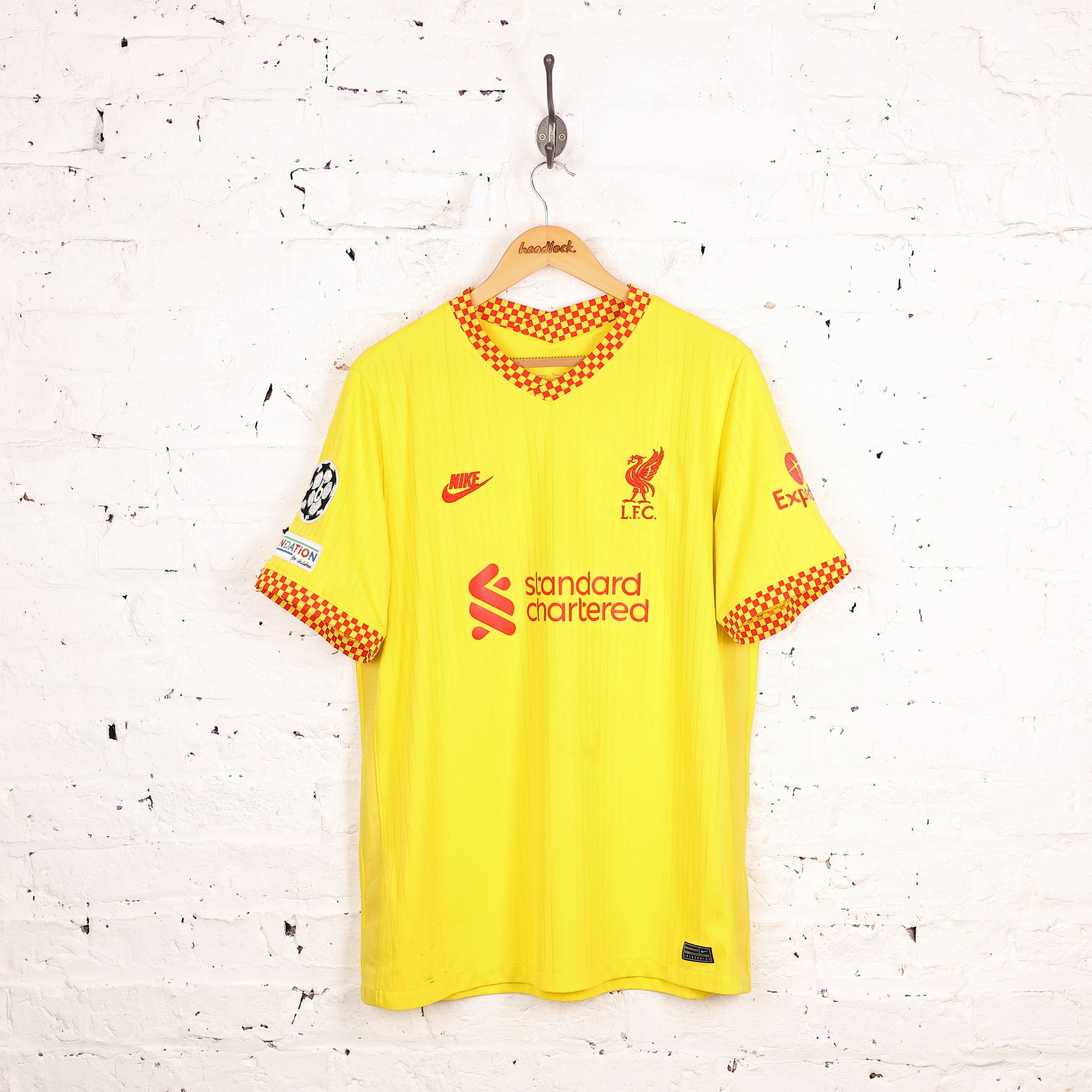 Nike Liverpool FC Salah 2021 Football Third Shirt - Yellow - XL