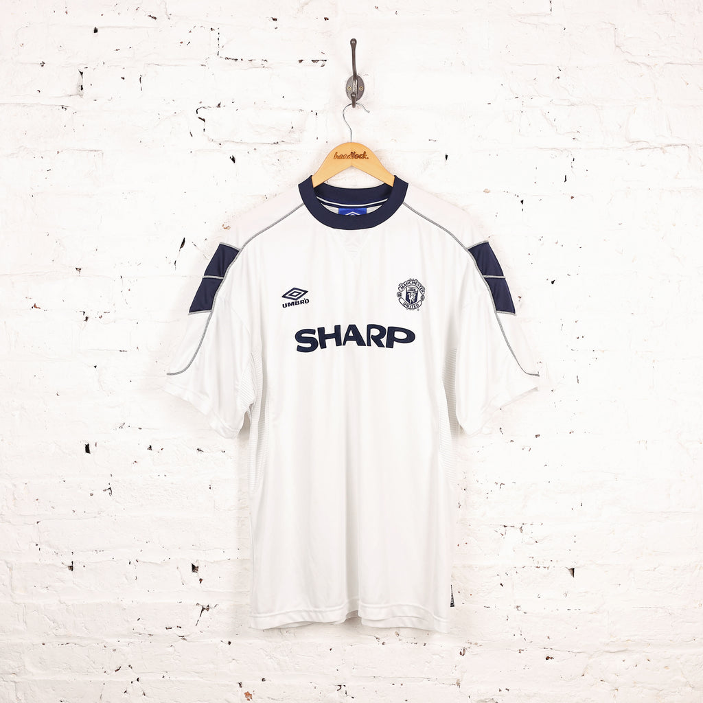 Umbro Manchester United FC 1999 Third Football Shirt - White - XL