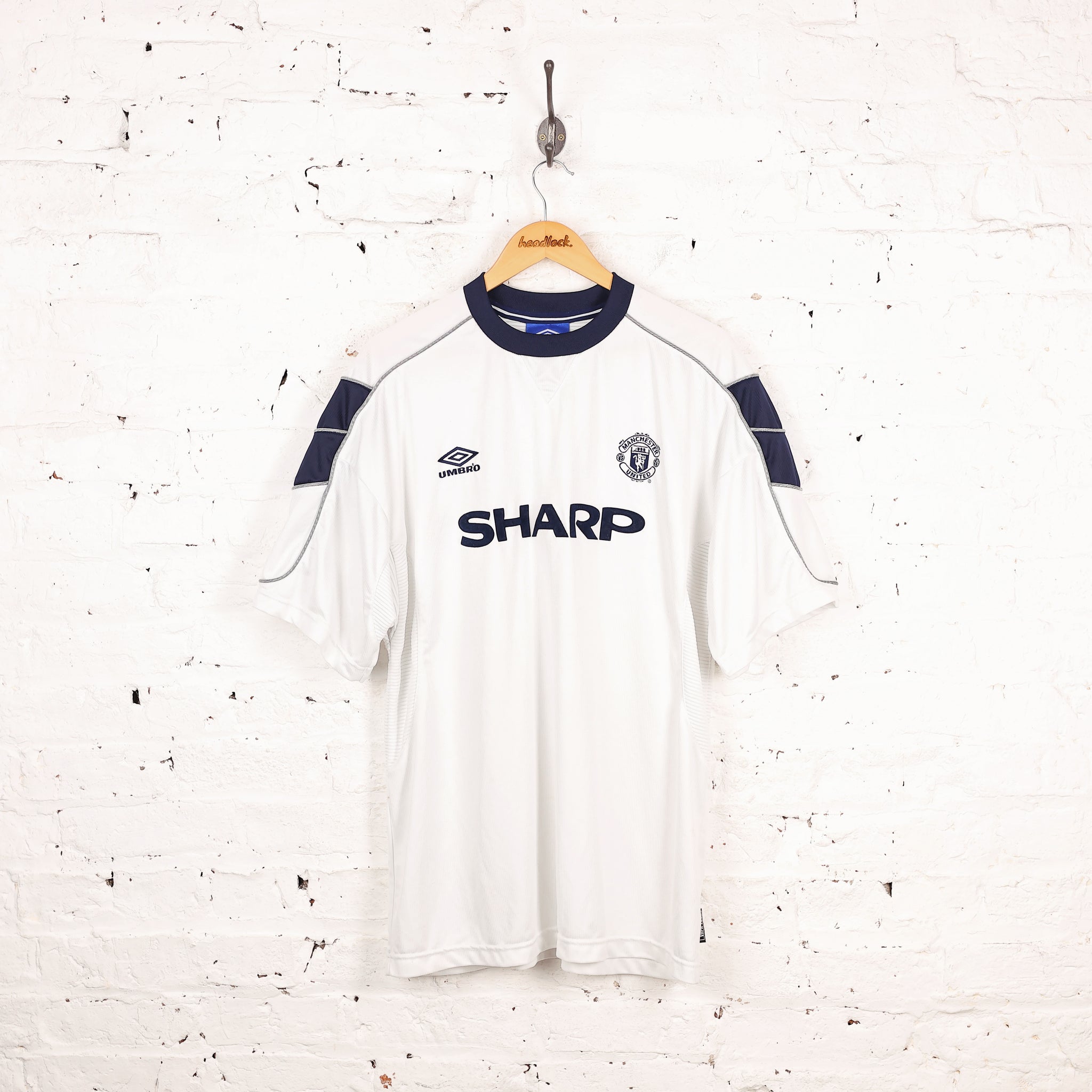 Umbro Manchester United FC 1999 Third Football Shirt - White - XL