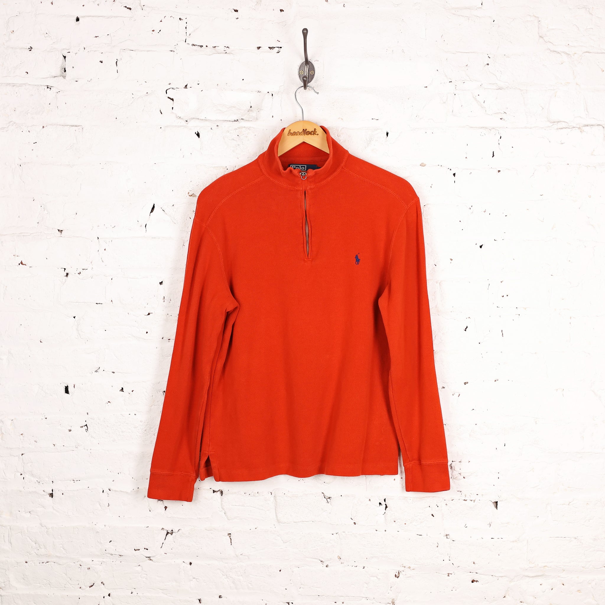 Ralph Lauren 1/4 Zip Sweatshirt - Orange - S – Headlock