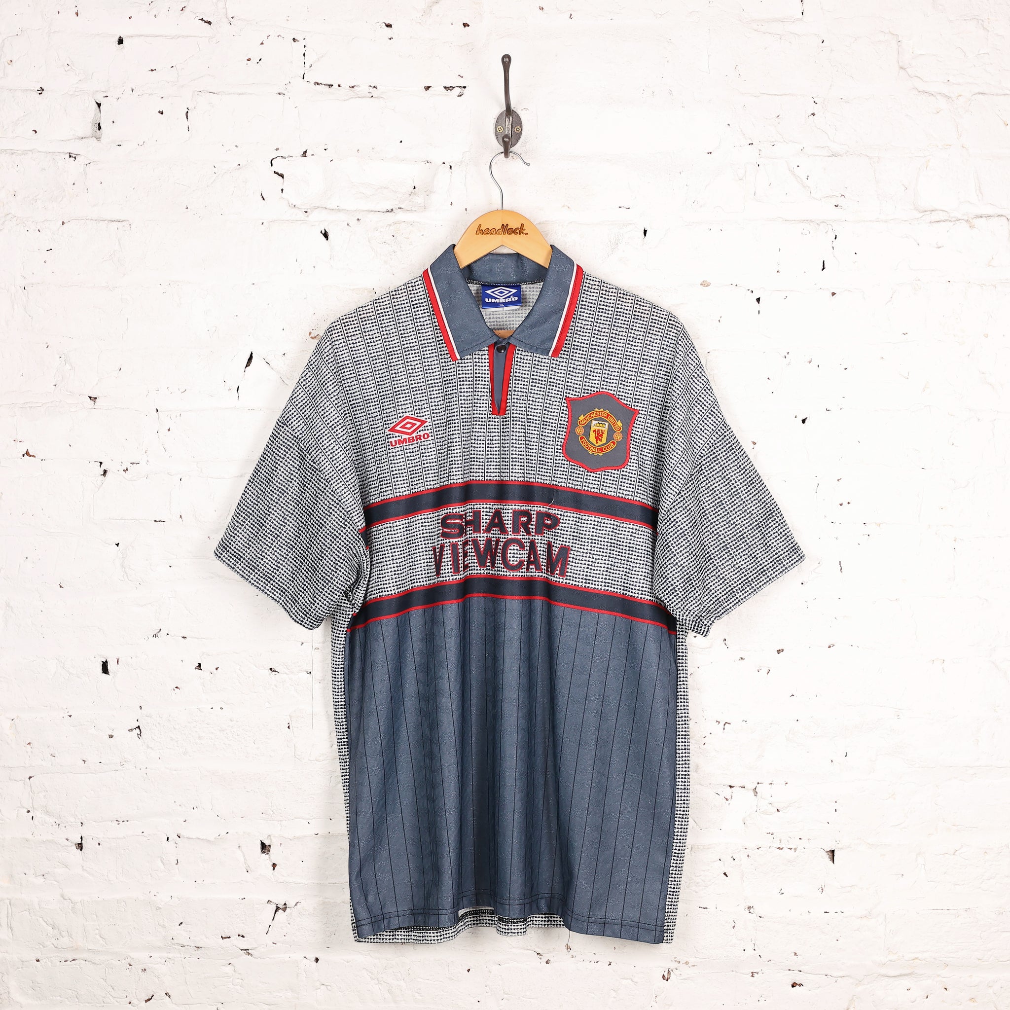 Manchester United 1995 Away Umbro Football Shirt - Grey - XL
