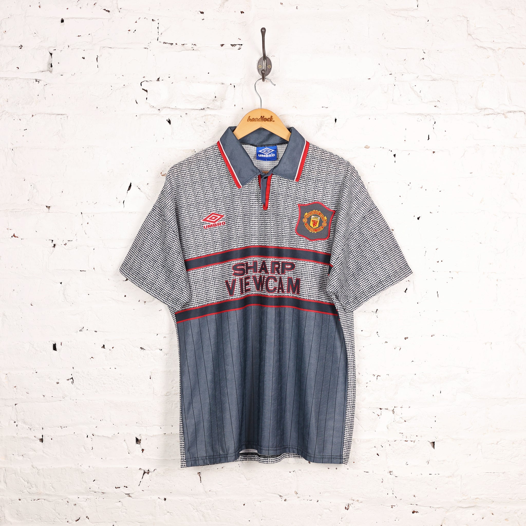 Manchester United 1995 Umbro Away Football Shirt - Grey - L – Headlock