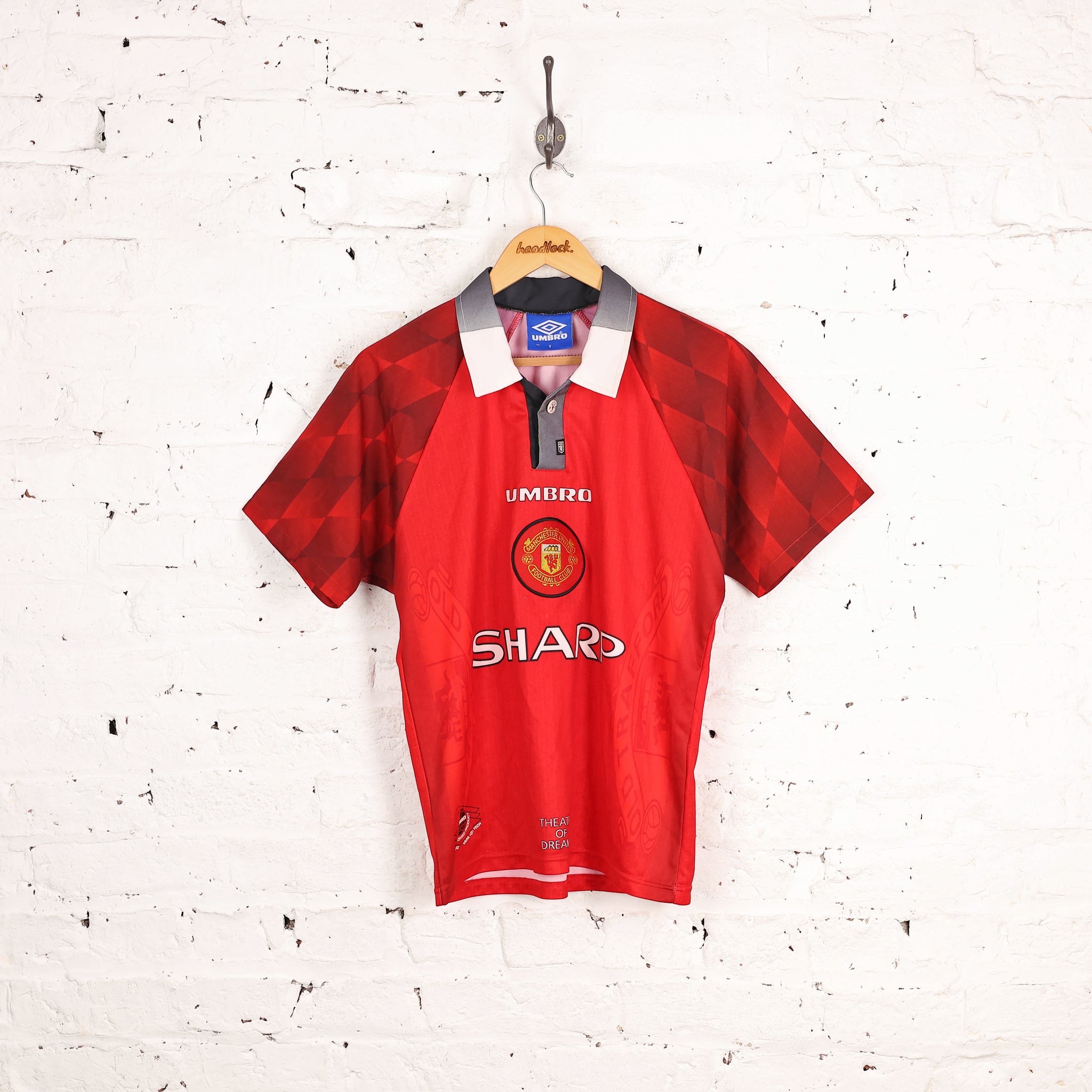 Umbro Manchester United 1996 Home Football Shirt - Red - Youth