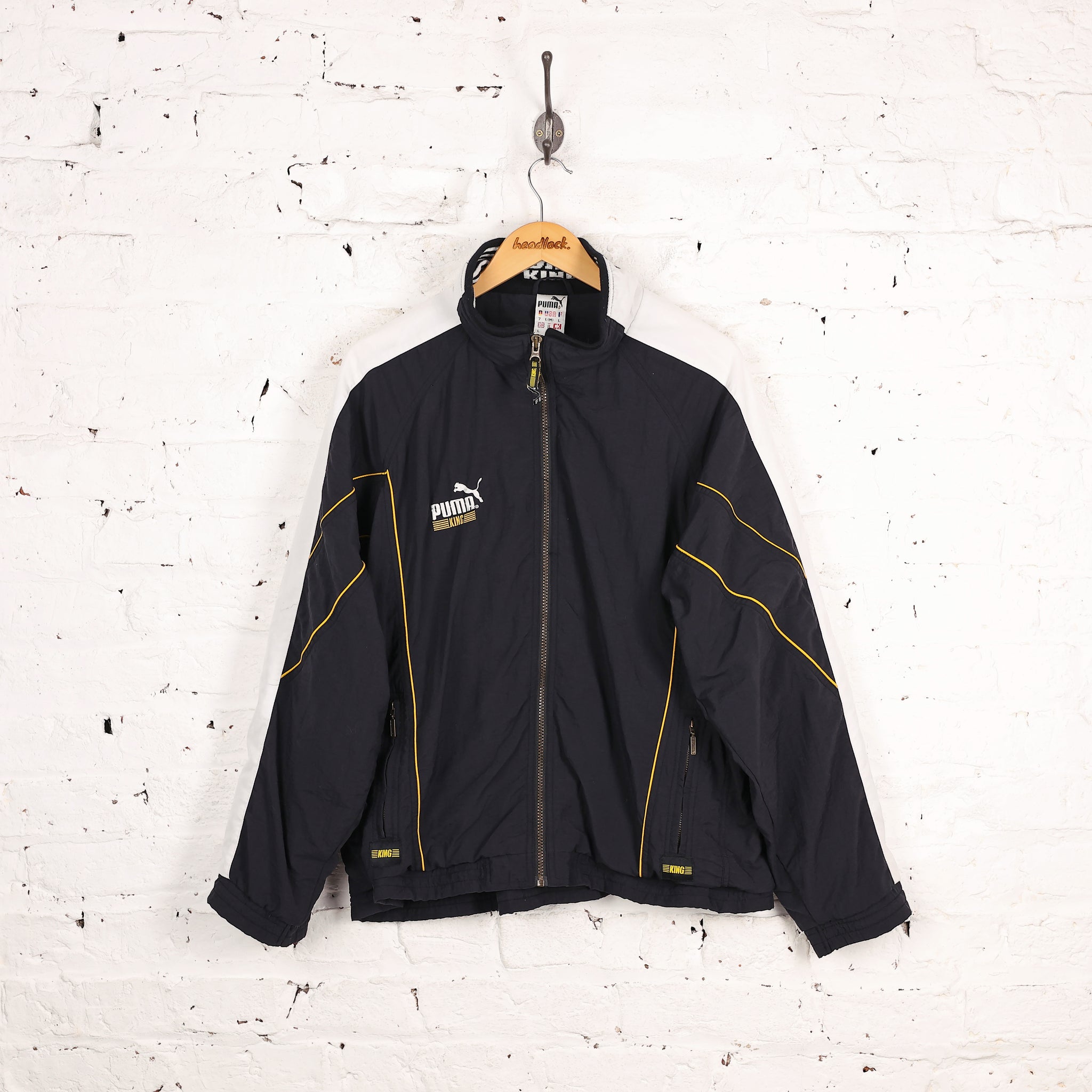 90s Puma King Tracksuit Top Jacket - Black - L – Headlock