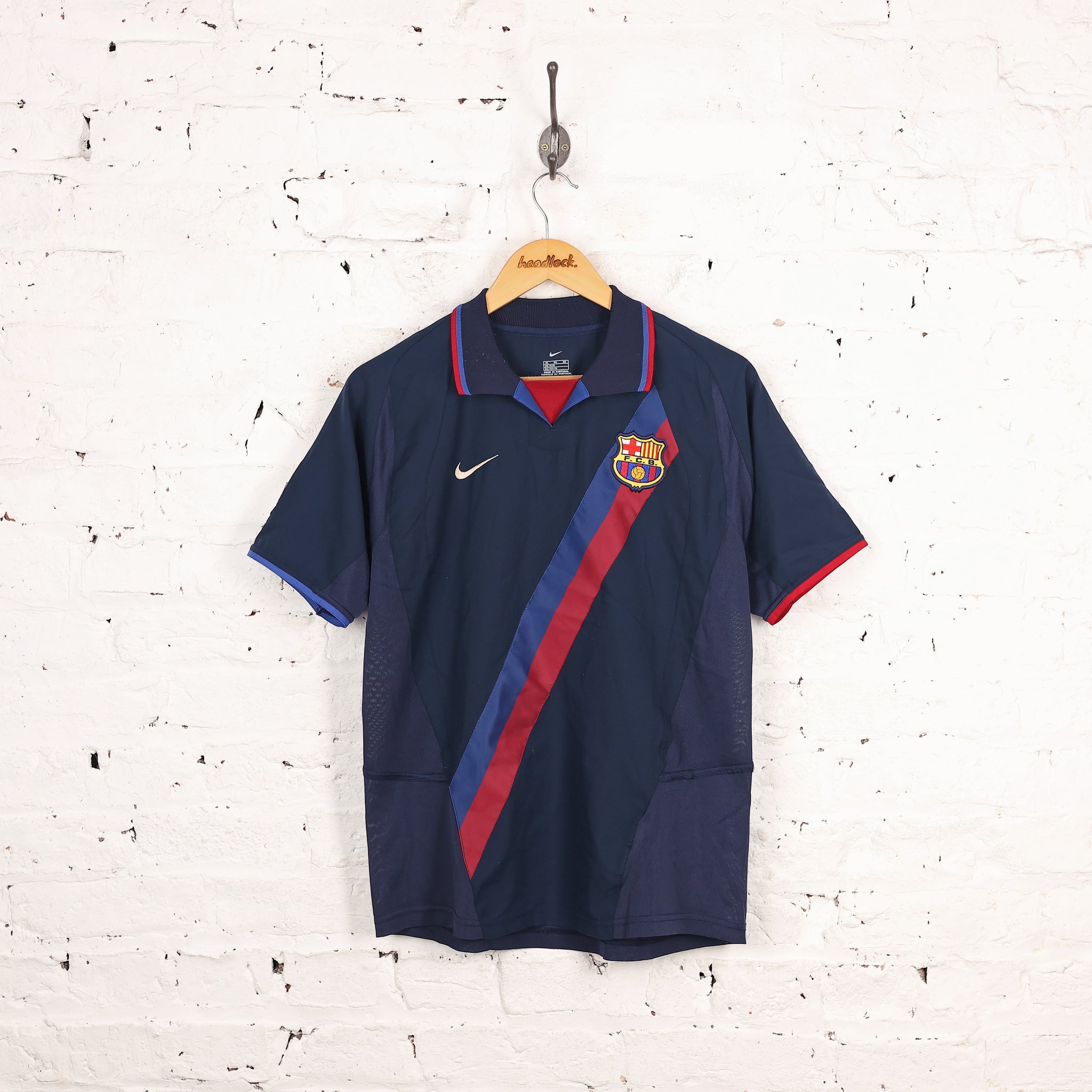 Nike FC Barcelona 2002 Javier Saviola Away Football Shirt - Blue