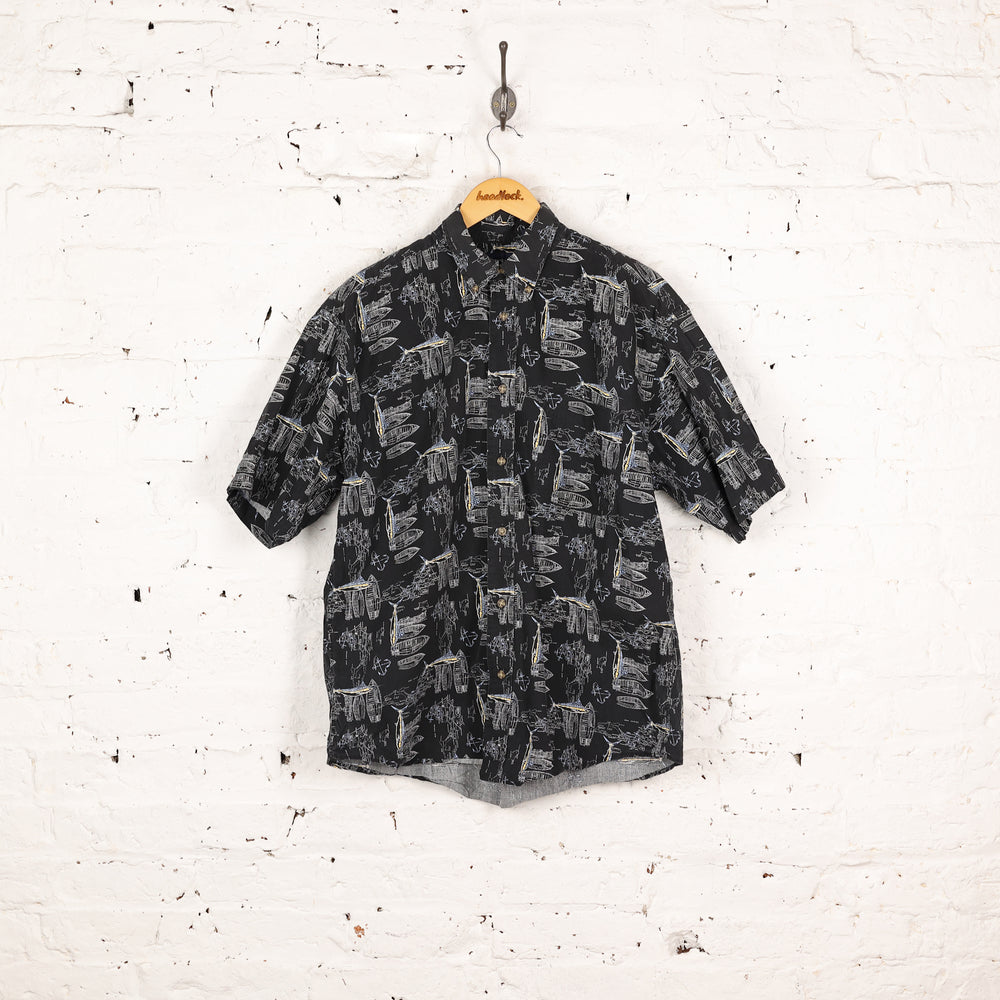 Headlock 90's Pattern Print Shirt - Black - L