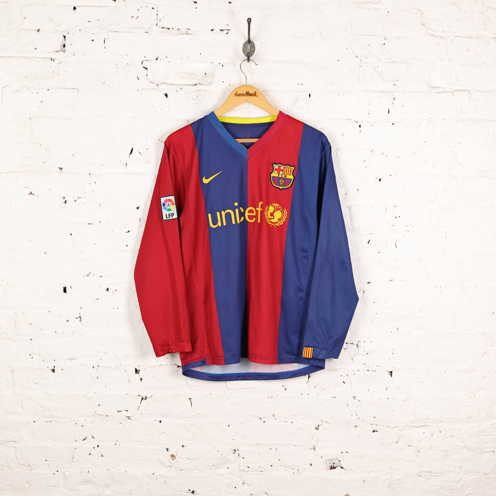 Barcelona 2006 Nike Zambrotta Nike Long Sleeve Football Shirt - Red/Blue - M